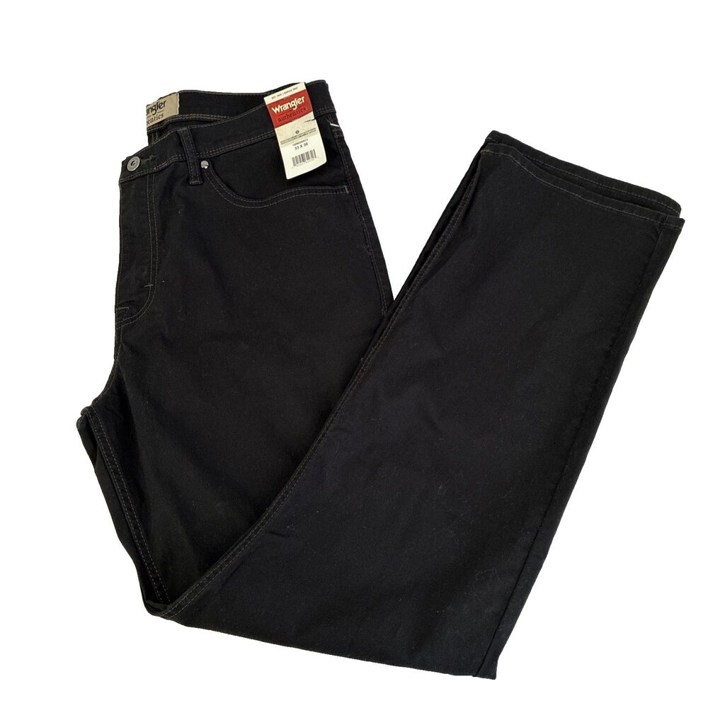 New Mens‎ Wrangler Authentics Black Pants Jeans Size 33x30 NWT 10ZM5WRCV